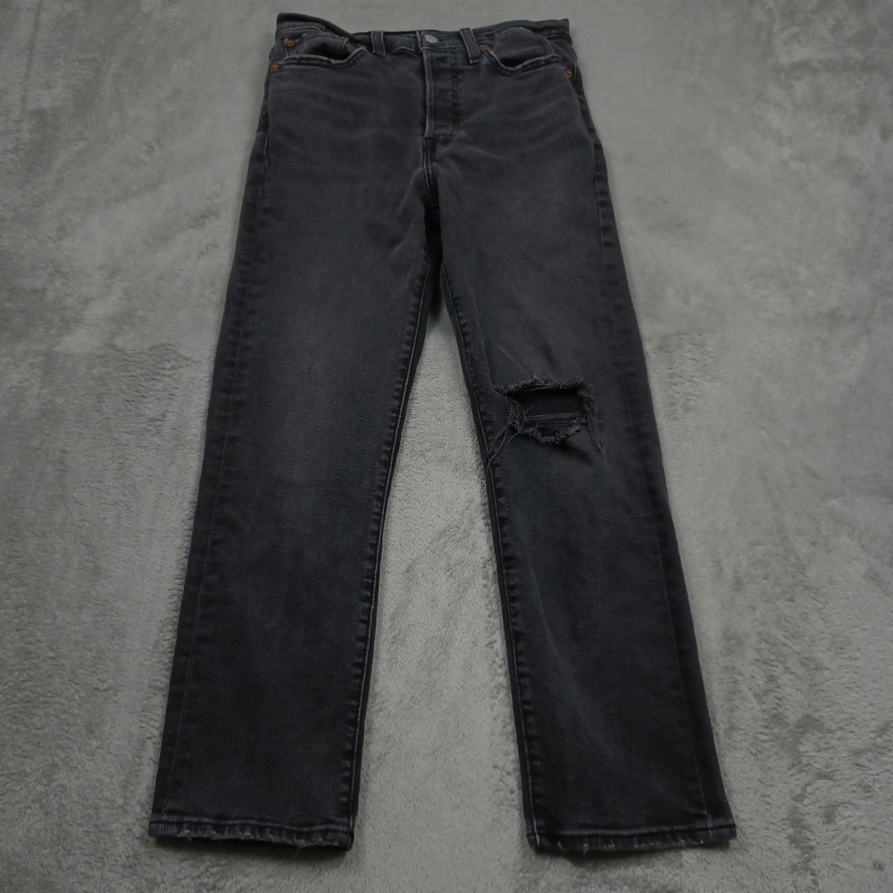 Levis 501 Jeans Womens 30 Black Denim Wedgie‎ Straight Modern Casual